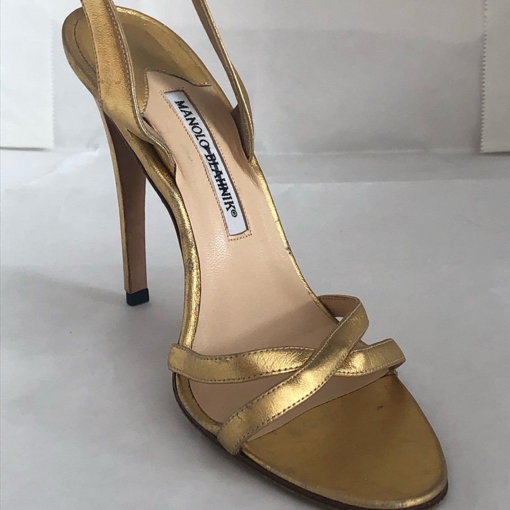 Manolo Blahnik Gold Sandals